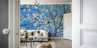 Nature-inspired wall design with floral touch

