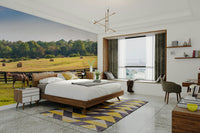 Nature mural wallpaper with green pasture
