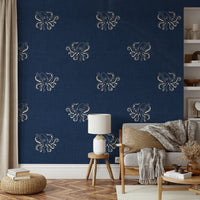 Octopus drawing on vintage-style background
