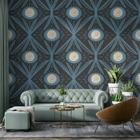 Charcoal background with soft floral design
