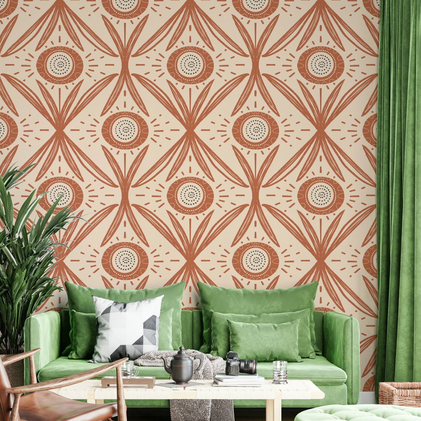 Floral wallpaper for kitchen or bedroom
