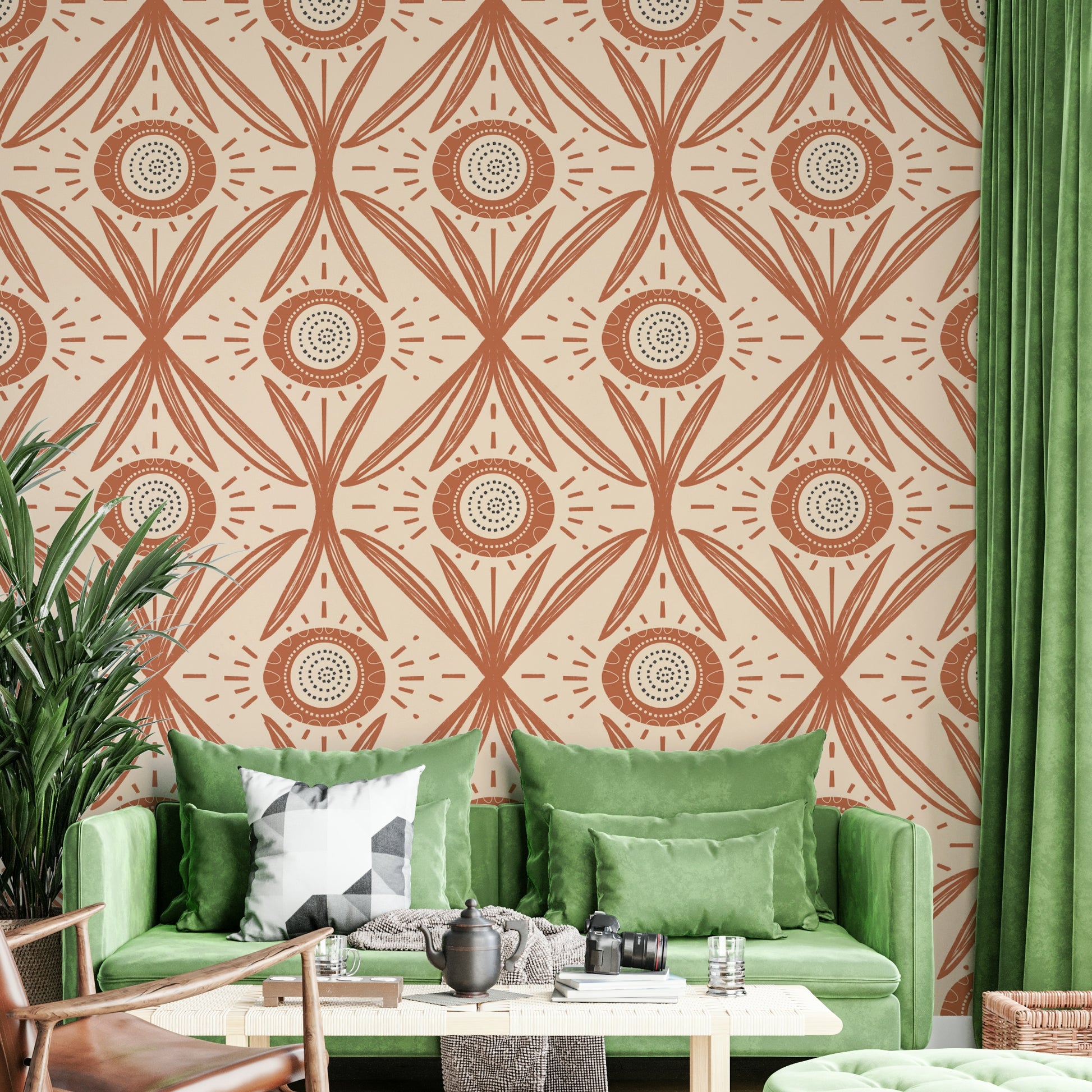 Floral wallpaper for kitchen or bedroom
