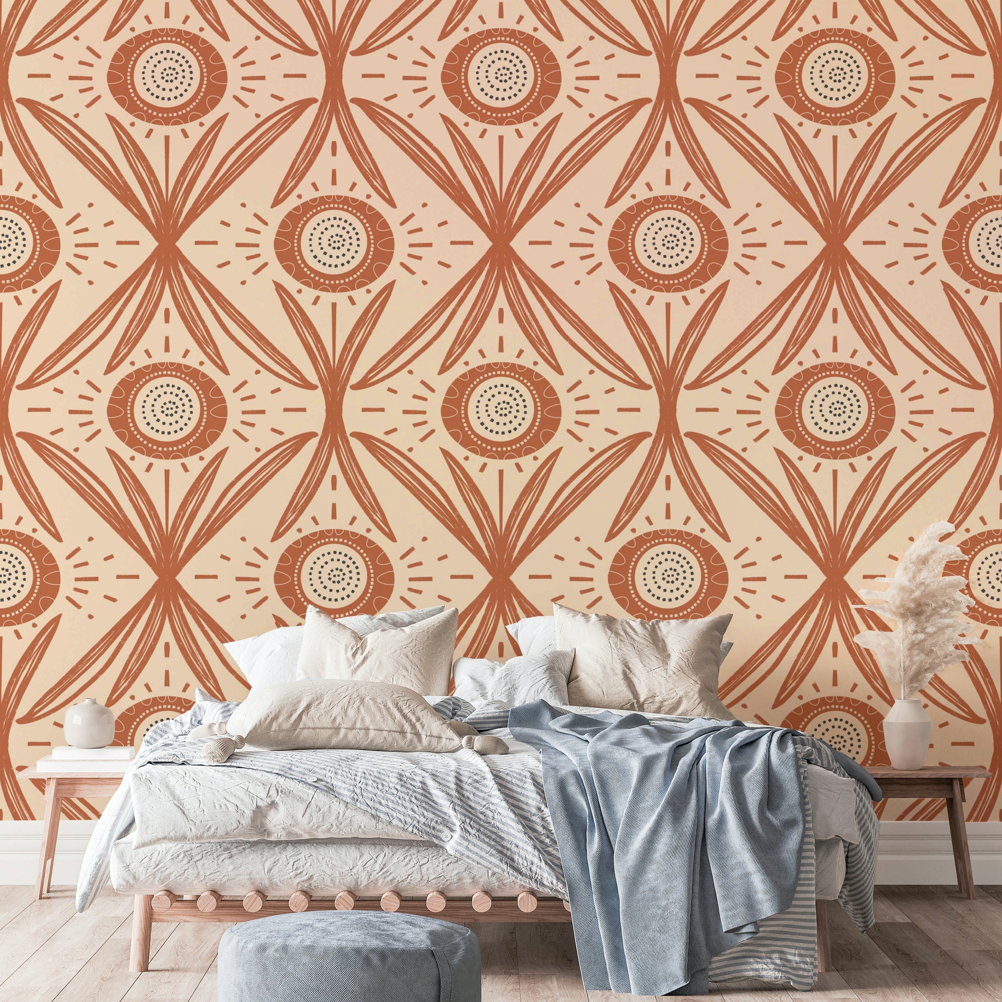 Nature-inspired floral mural for cozy rooms
