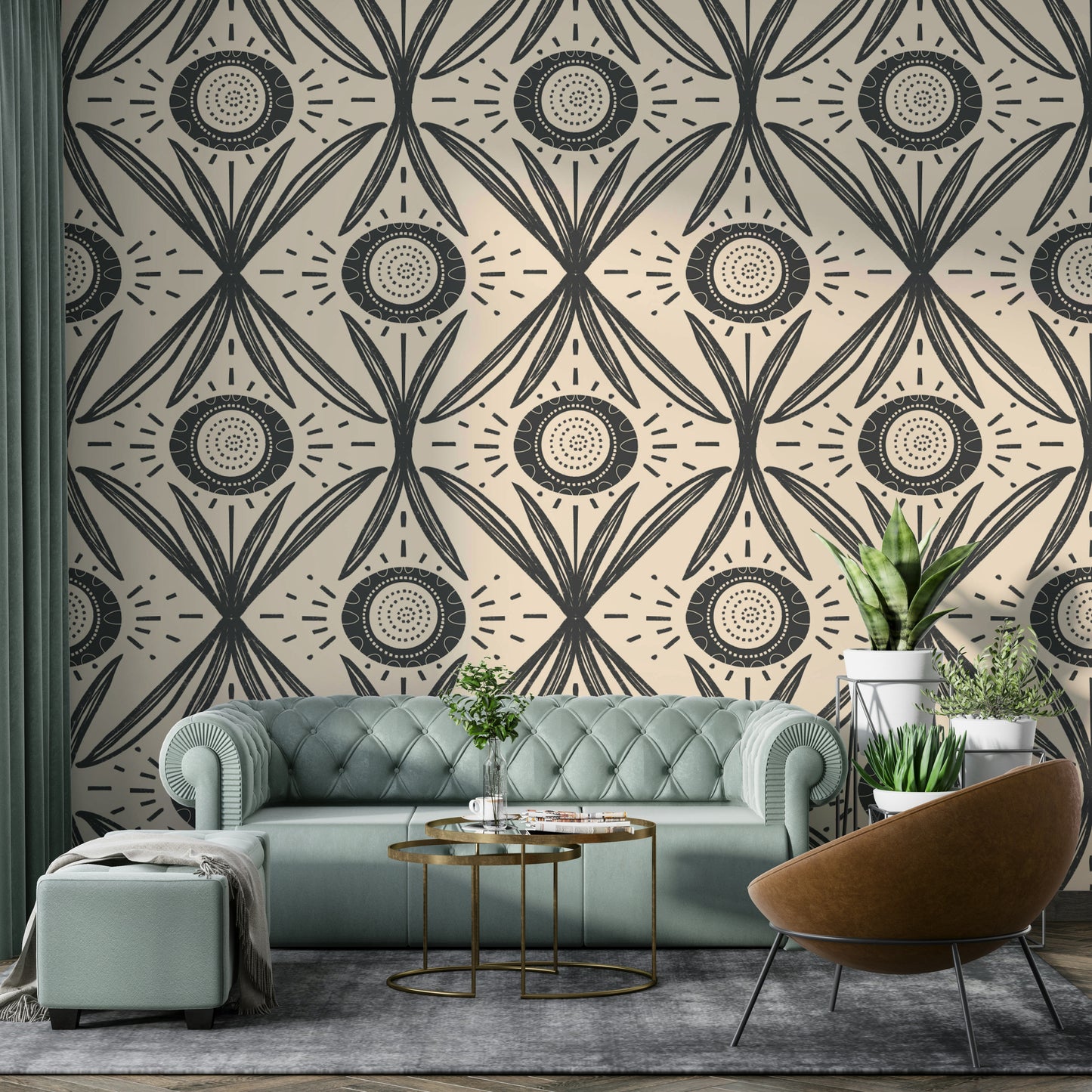 Wallpaper for walls with folk floral charm
