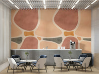 Abstract shapes and earthy colors mural


