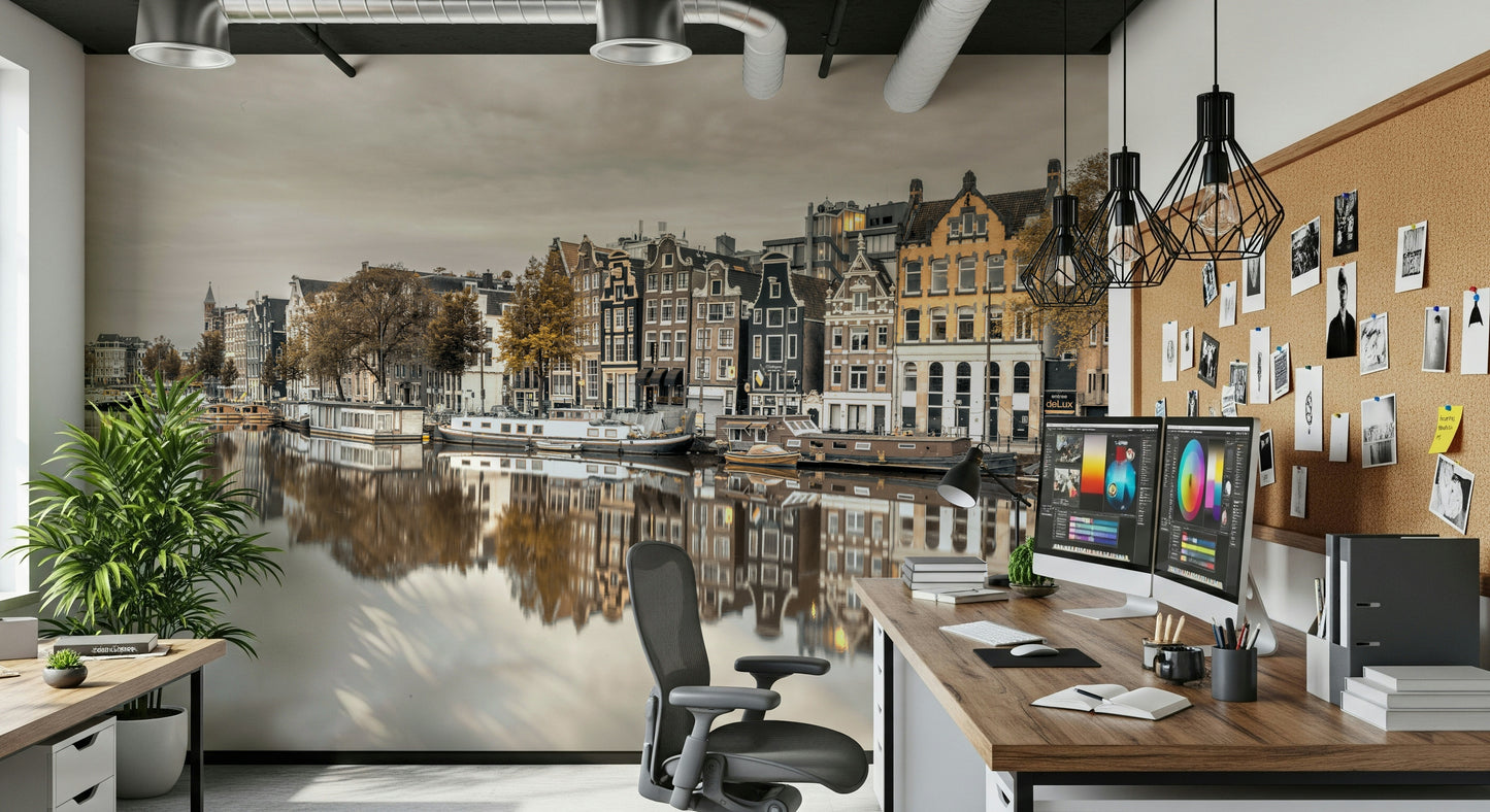 Amsterdam's Reflected Charm Wall Mural