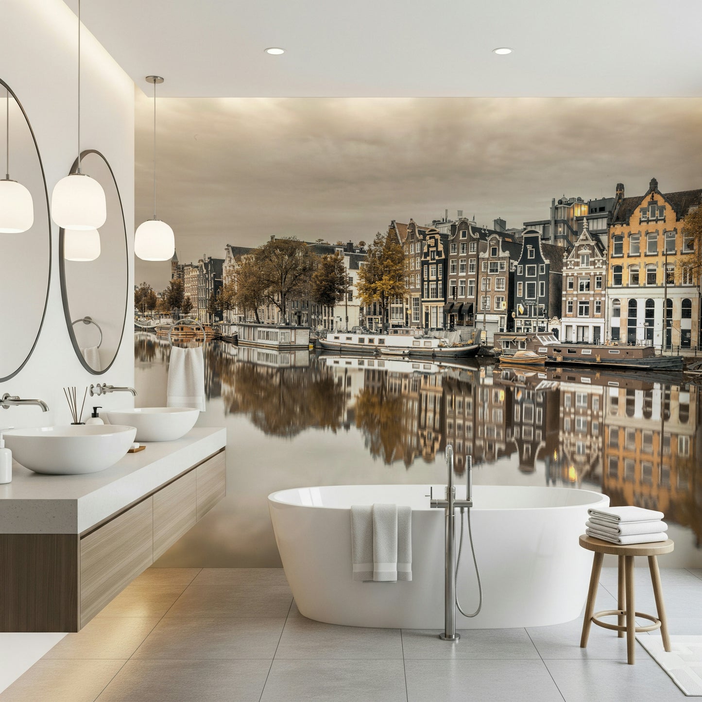 Amsterdam's Reflected Charm Wall Mural