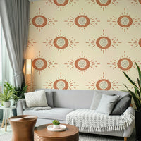 Terracotta and cream wallpaper bringing nature-inspired elegance to your room
