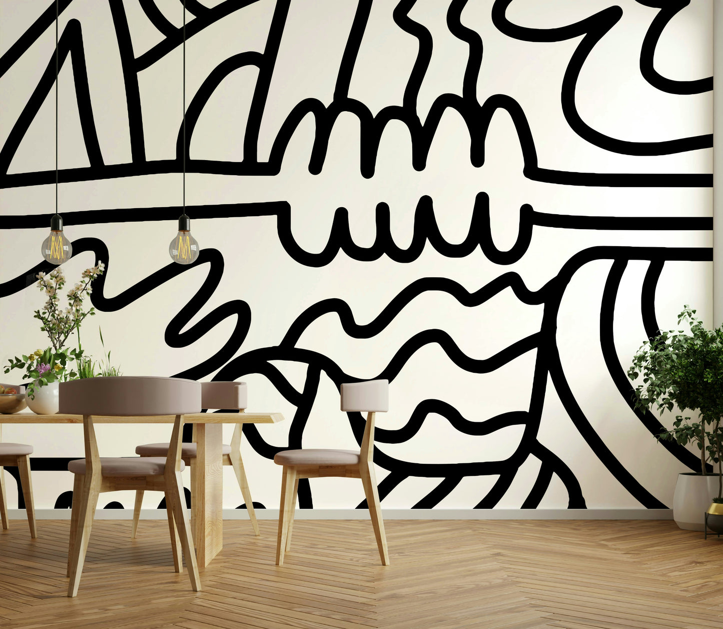 Wall mural with abstract flow perfect for offices or bedrooms


