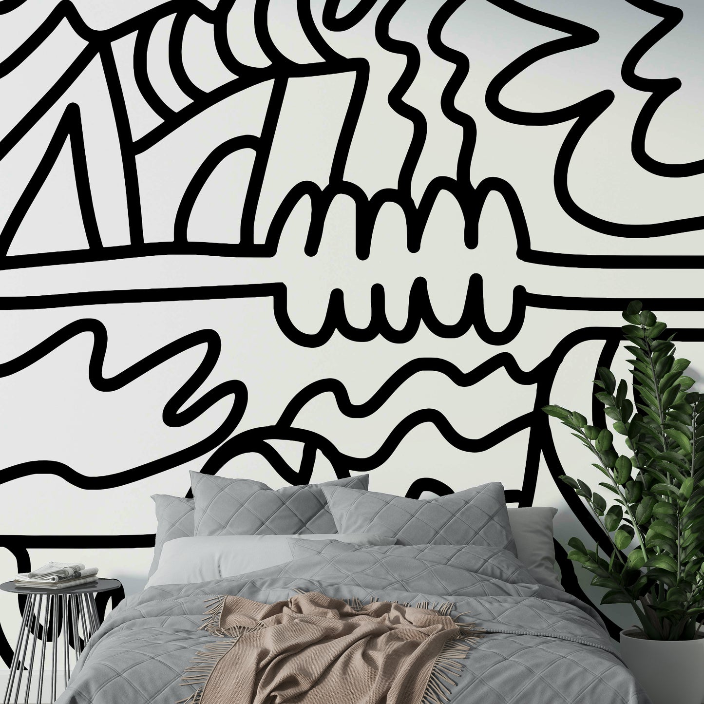 Subtle abstract movement in high-quality mural wallpaper

