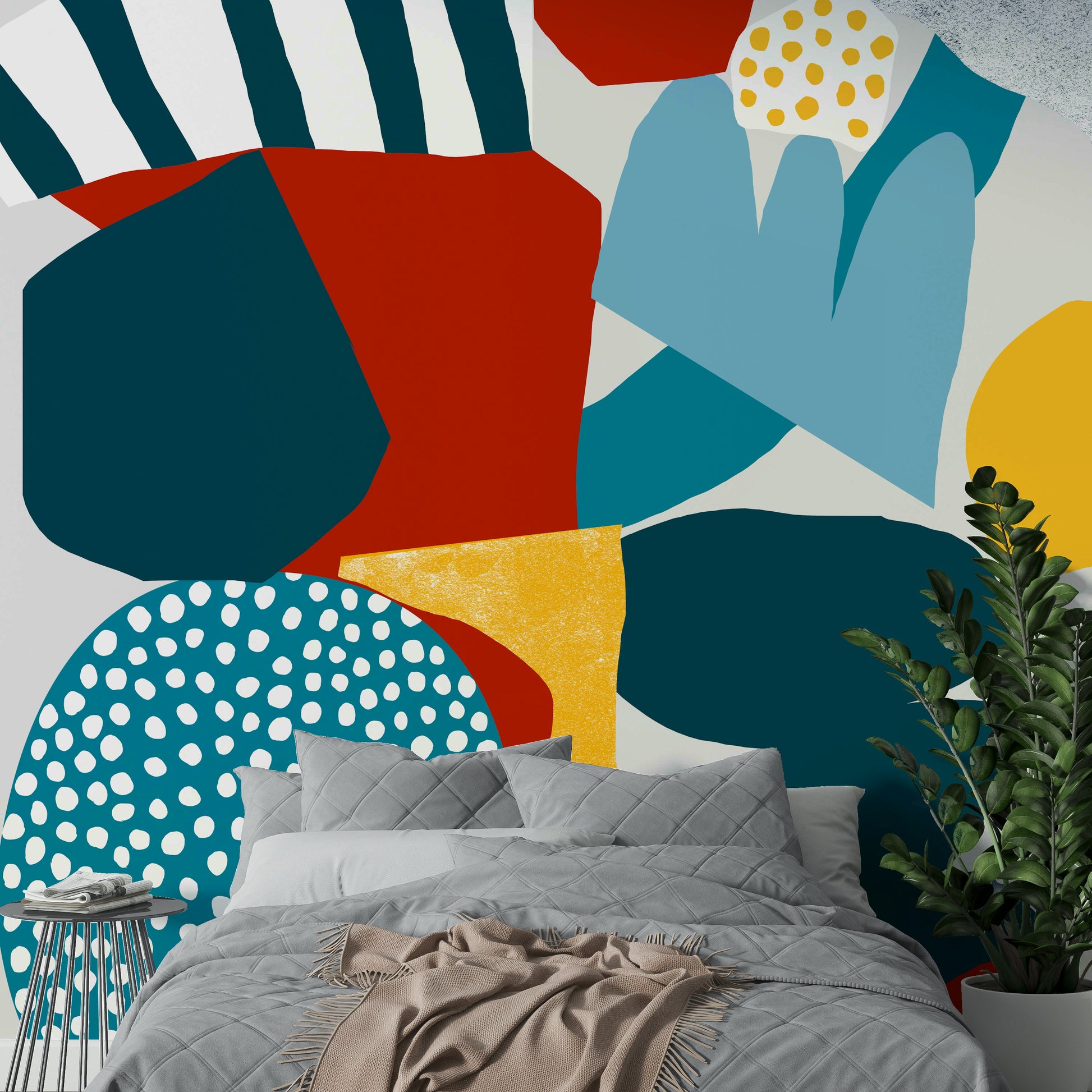 Bold and dynamic mural representing freedom and creativity

