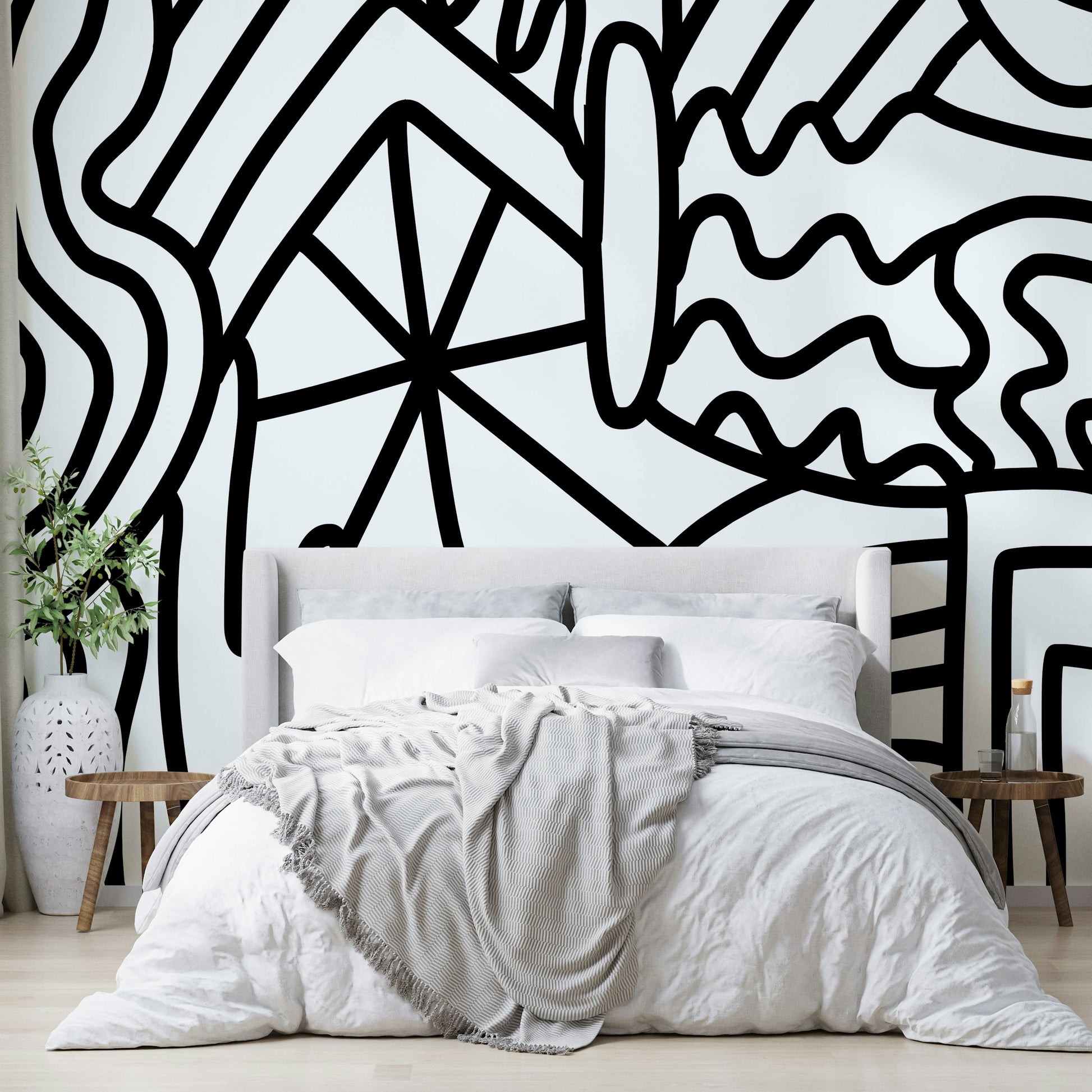 Waves 2 wall mural creating a peaceful, beach-like atmosphere

