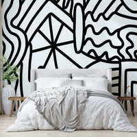 Waves 2 wall mural creating a peaceful, beach-like atmosphere

