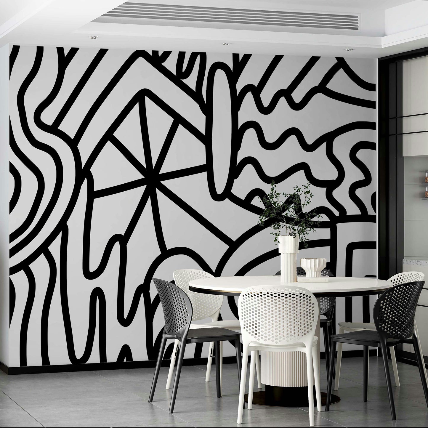 Smooth undulating wave patterns in soothing blue and white

