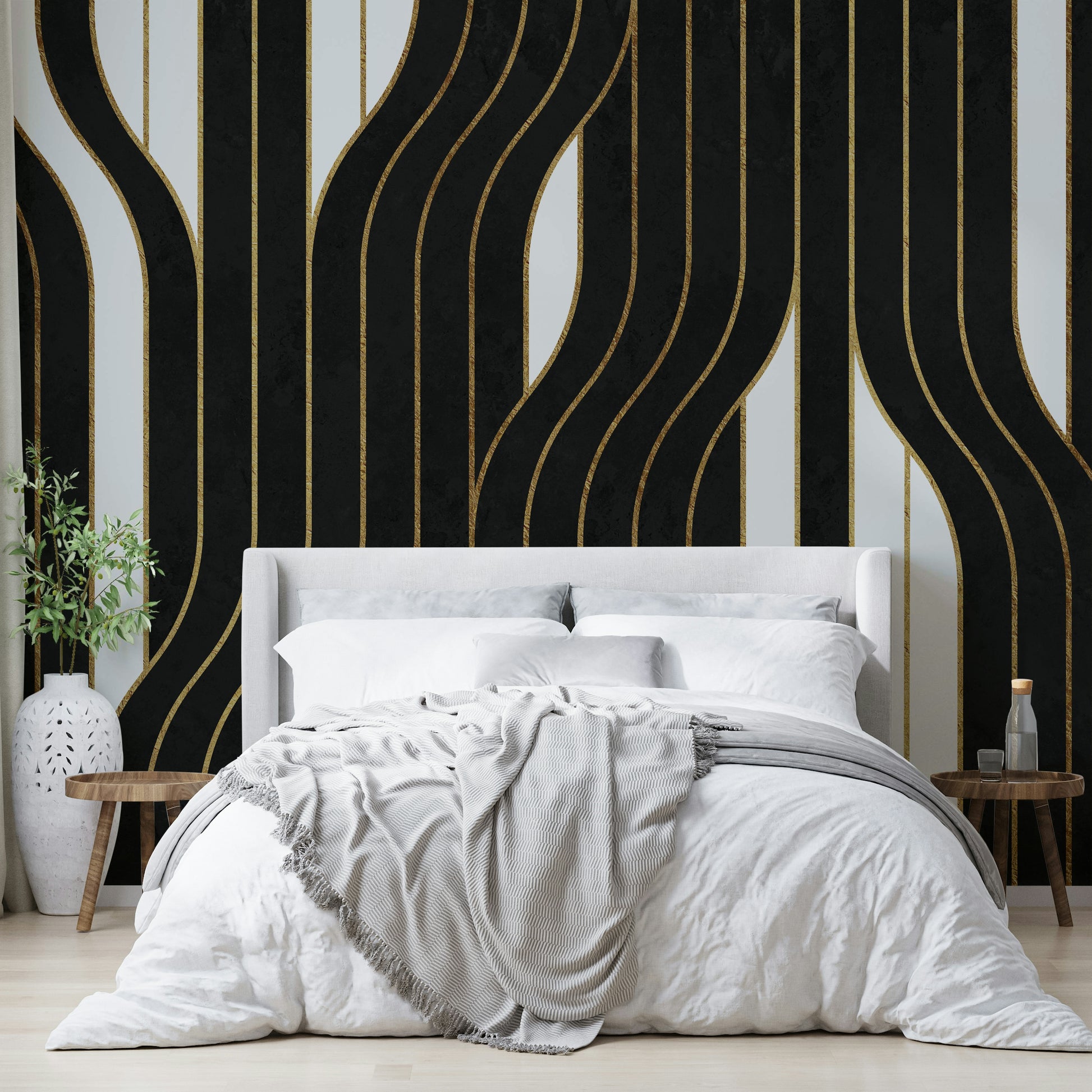 Bold, luxury lines in black and white for modern home decor

