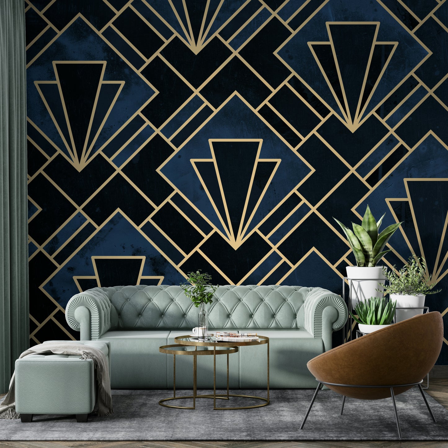 Timeless Art Deco mosaic mural creating a sophisticated atmosphere

