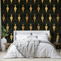 Elegant Art Deco design with bold contrasts of black and gold


