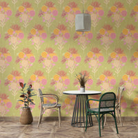 Vintage floral wallpaper with soft, elegant tones and textures

