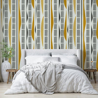 Striking wallpaper with a mix of abstract curves and lines

