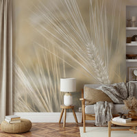 Elegant wheat wonders mural wallpaper for nature lovers

