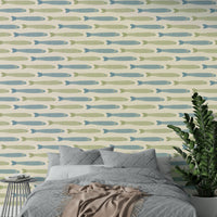 Creative fish wallpaper for dining area

