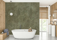 Painted effect green wall mural
