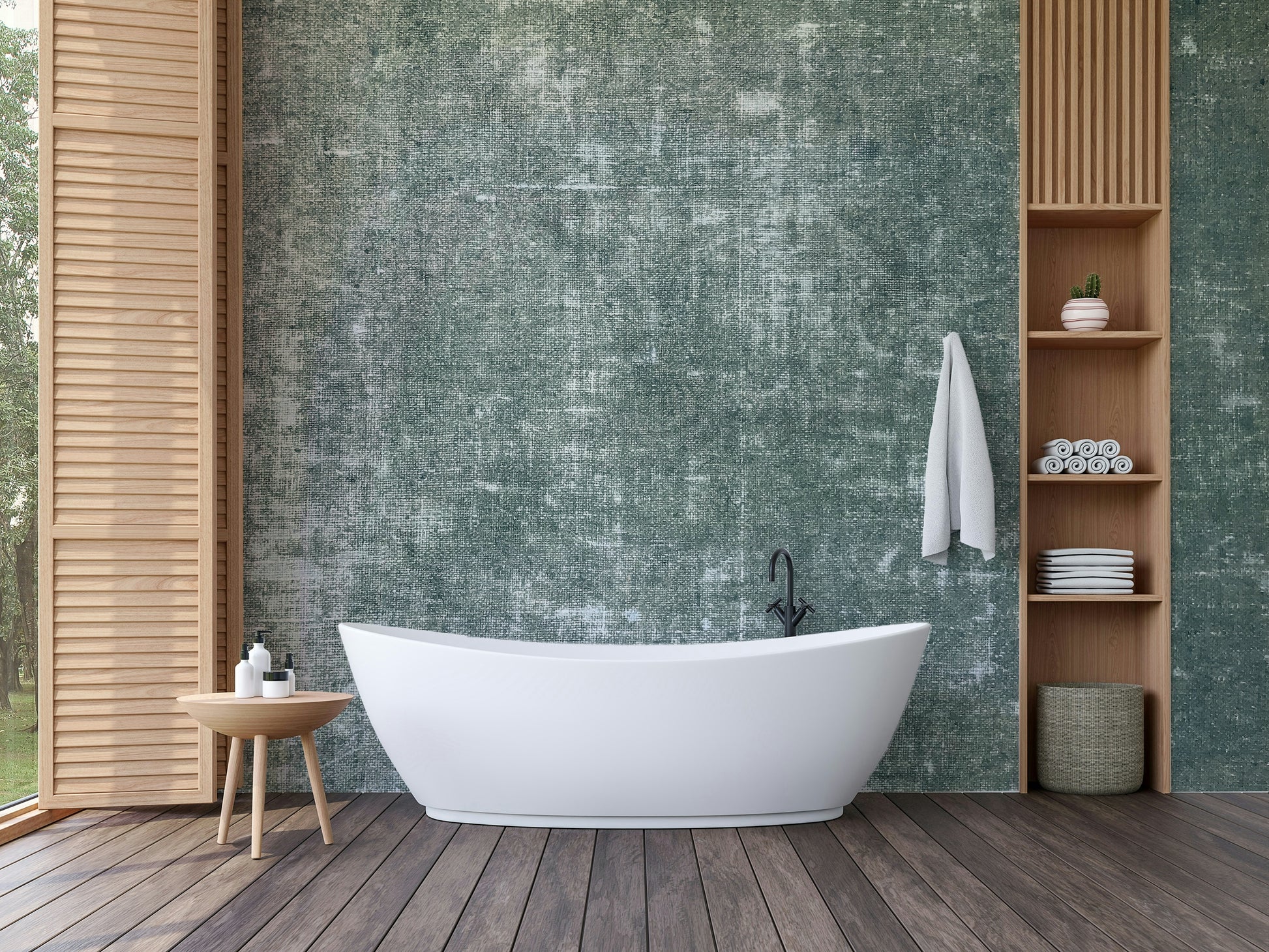 Worn linen pattern wall mural
