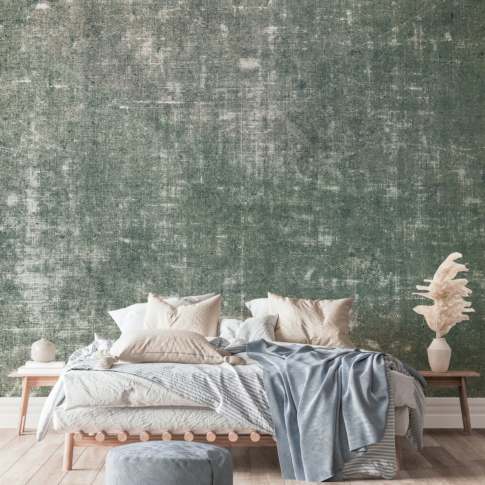 Soft vintage mural wallpaper design
