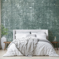 Rustic teal fabric-style mural
