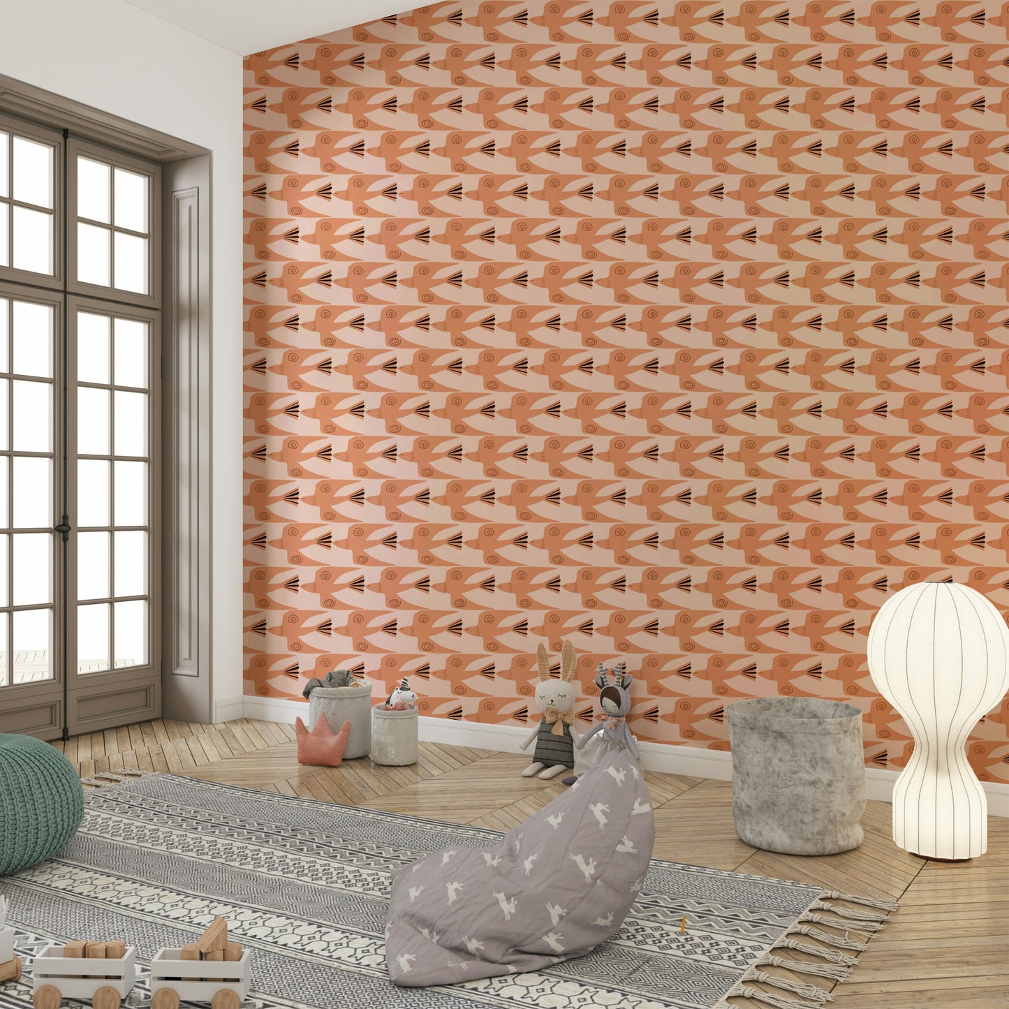 Warm terracotta tone wallpaper
