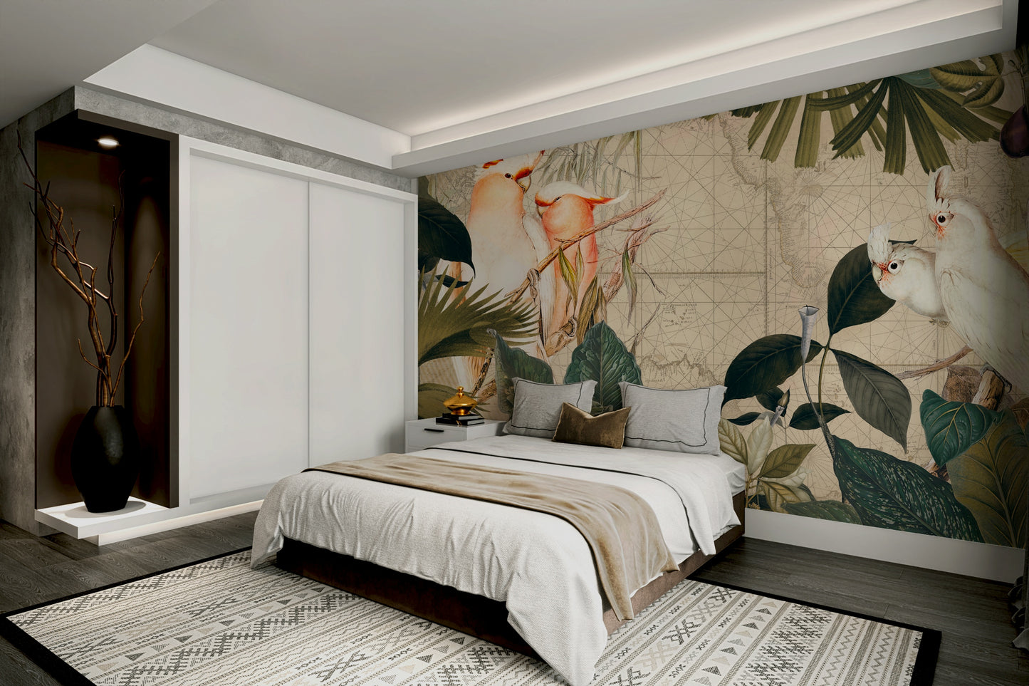 Vintage island-themed wallpaper for walls

