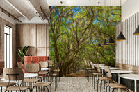 Rustic nature-inspired wall mural
