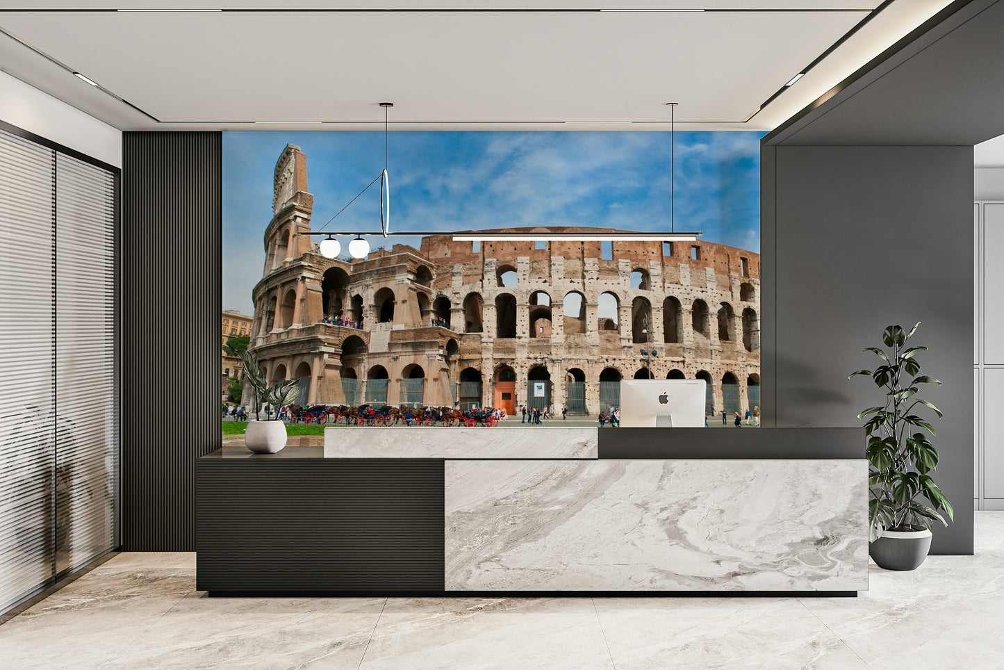 Classic structure wall mural design
