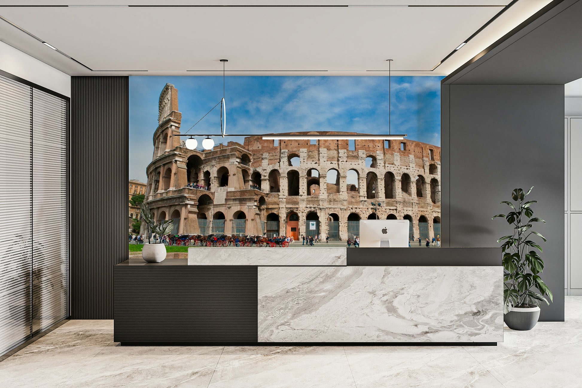 Classic structure wall mural design
