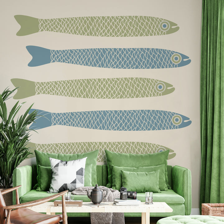 Anchovies retro cream fish wallpaper

