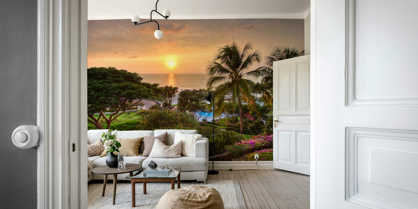 Tranquil Hawaii Island Sunset Wall Mural