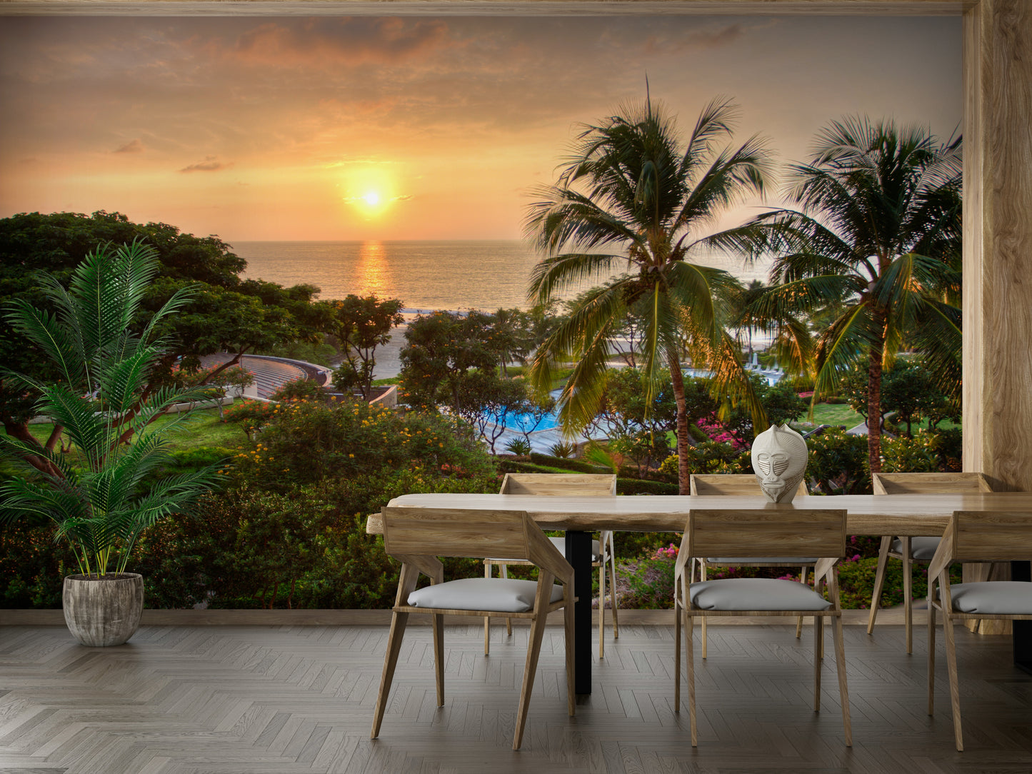 Tranquil Hawaii Island Sunset Wall Mural