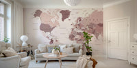 Cranberry map mural for home office

