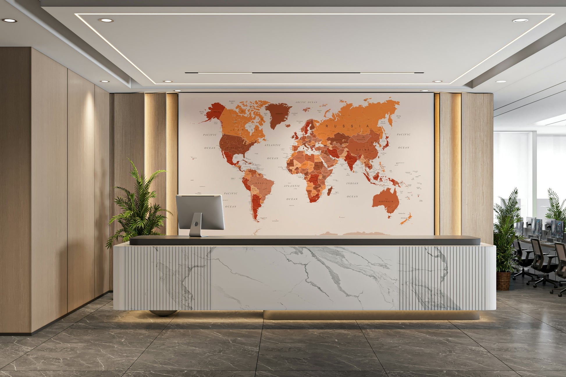 Rustic vintage world mural

