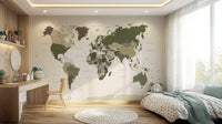 Boys room world map mural

