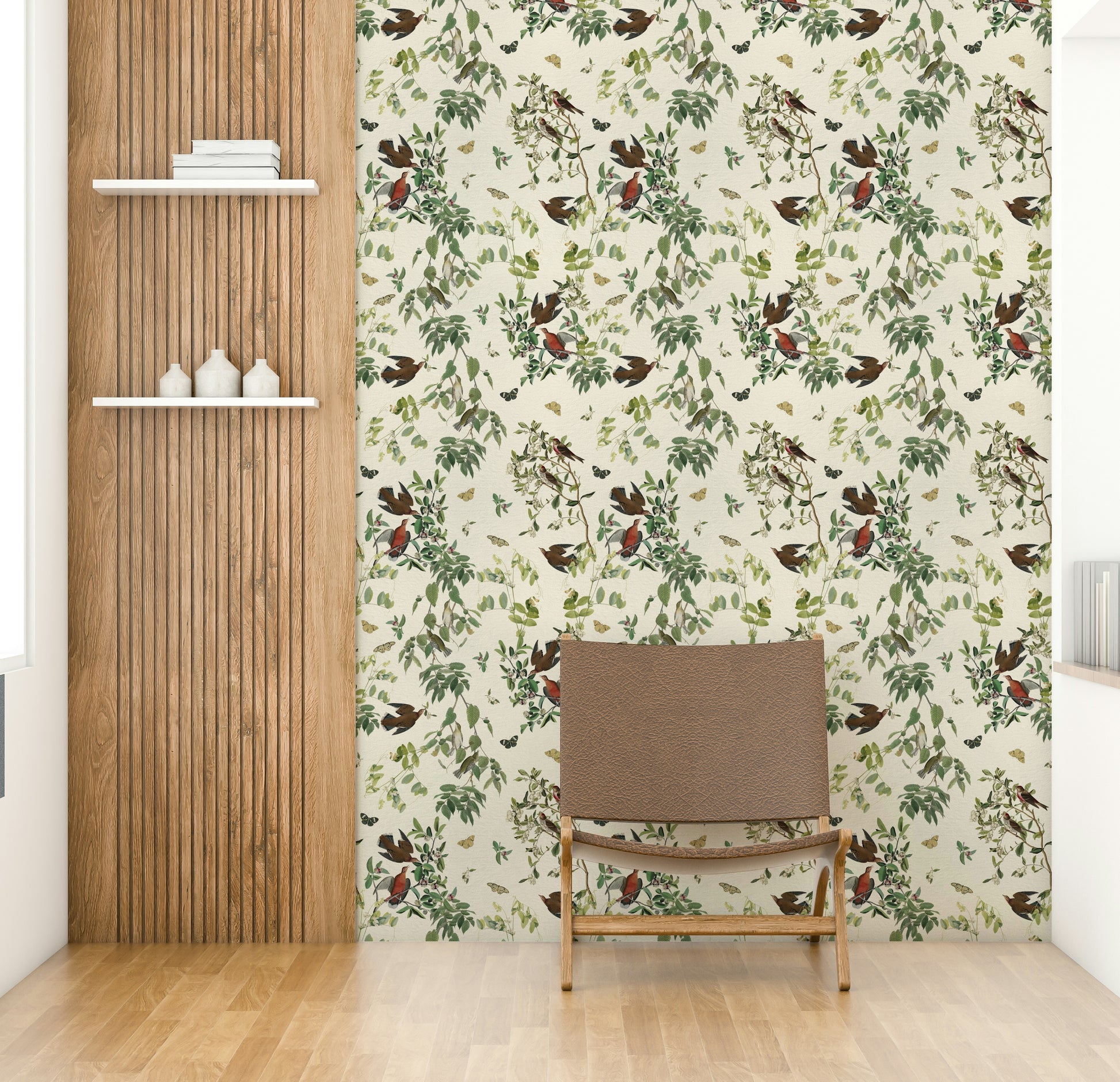 Birds on branches wall mural

