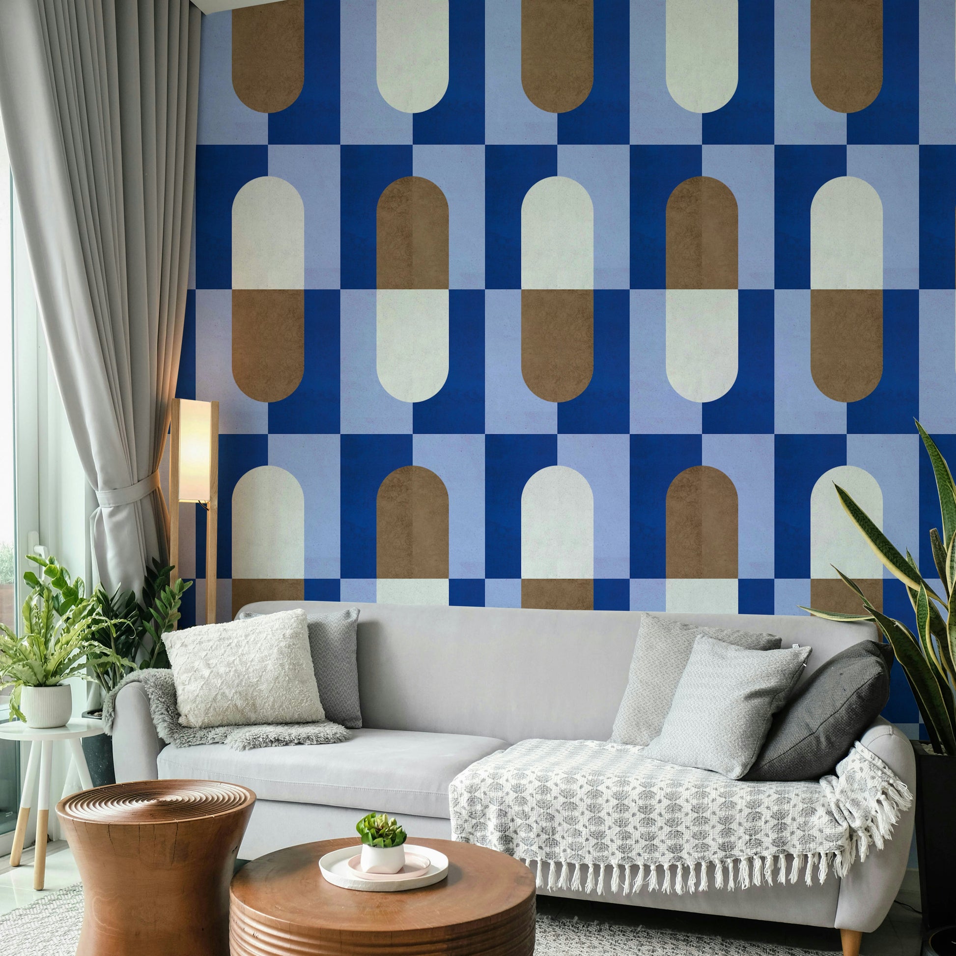 Stylish wallpaper with vintage shapes

