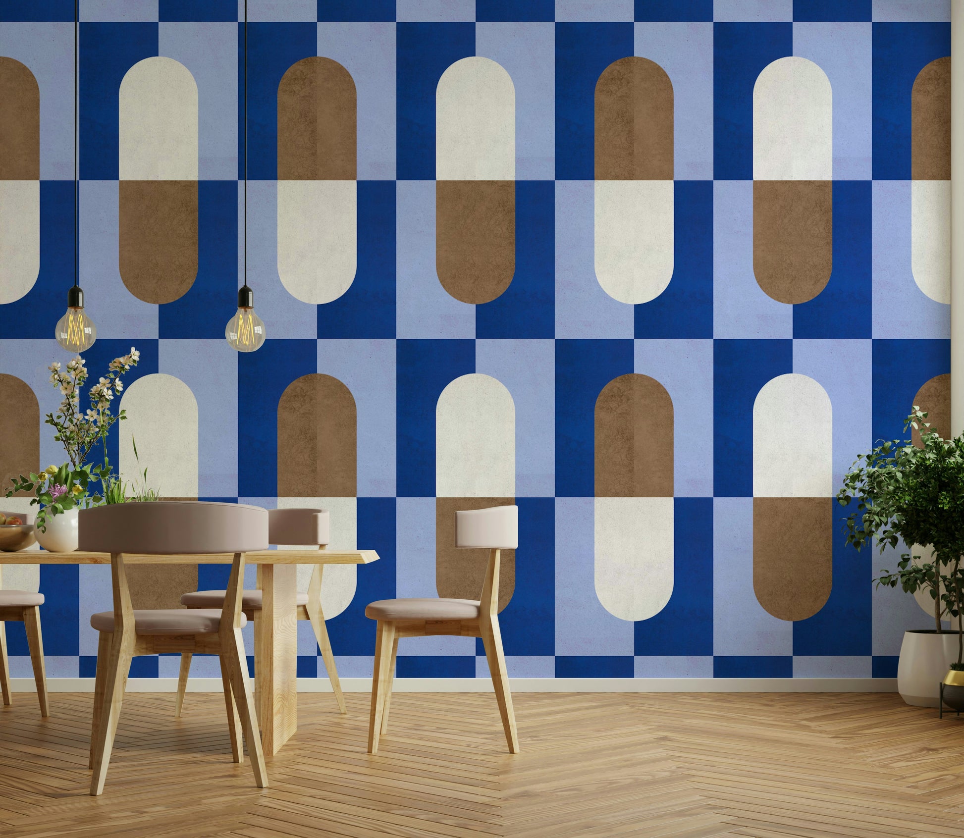 Earth tone geometric wallpaper

