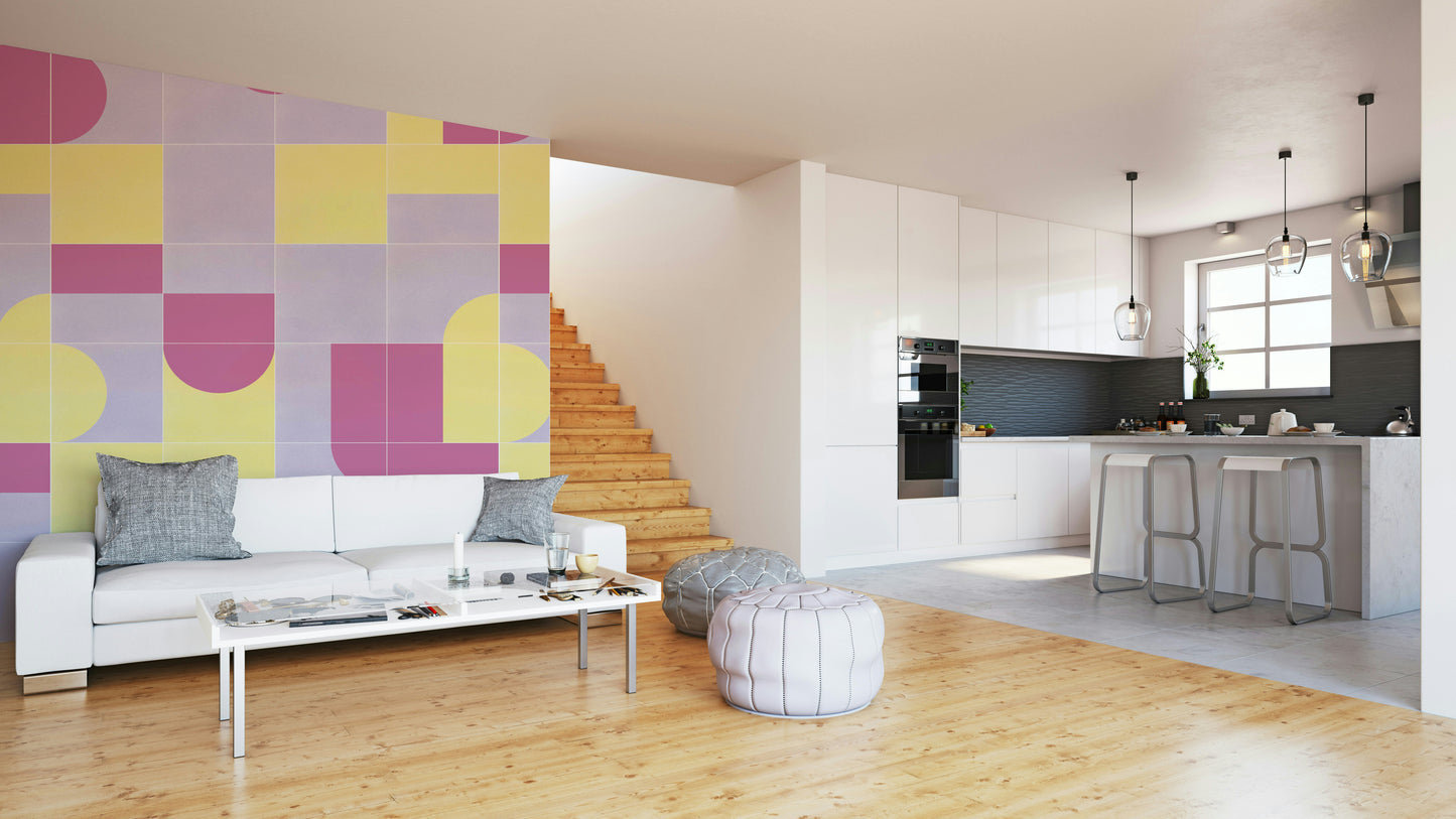 Light color vintage mural for walls

