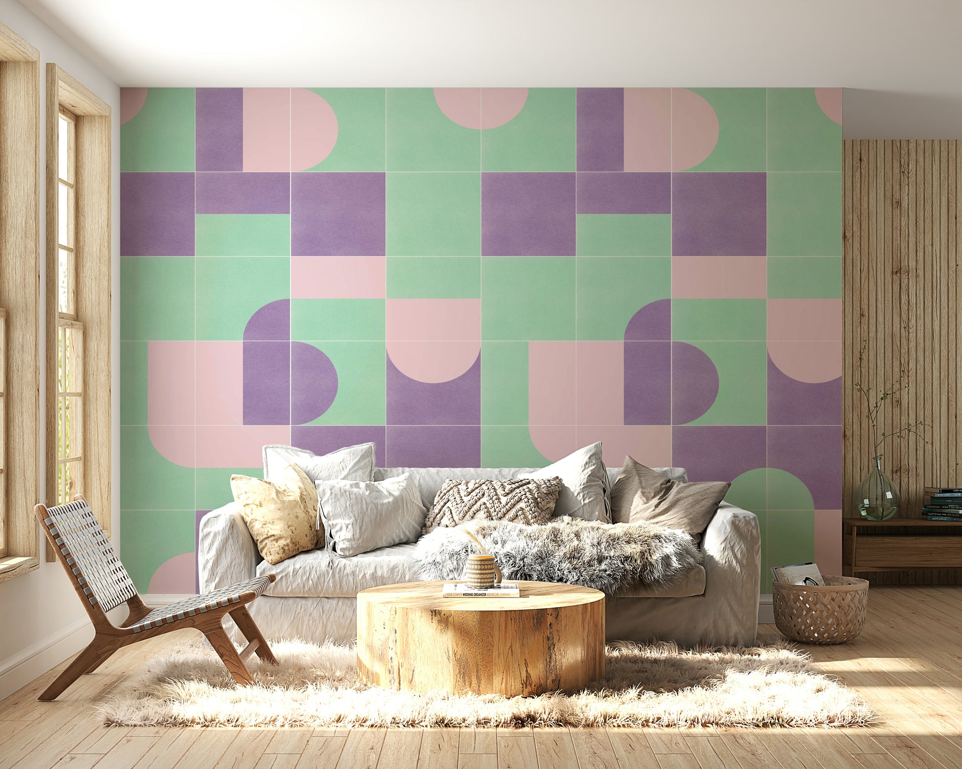 Muted retro tile design for walls

