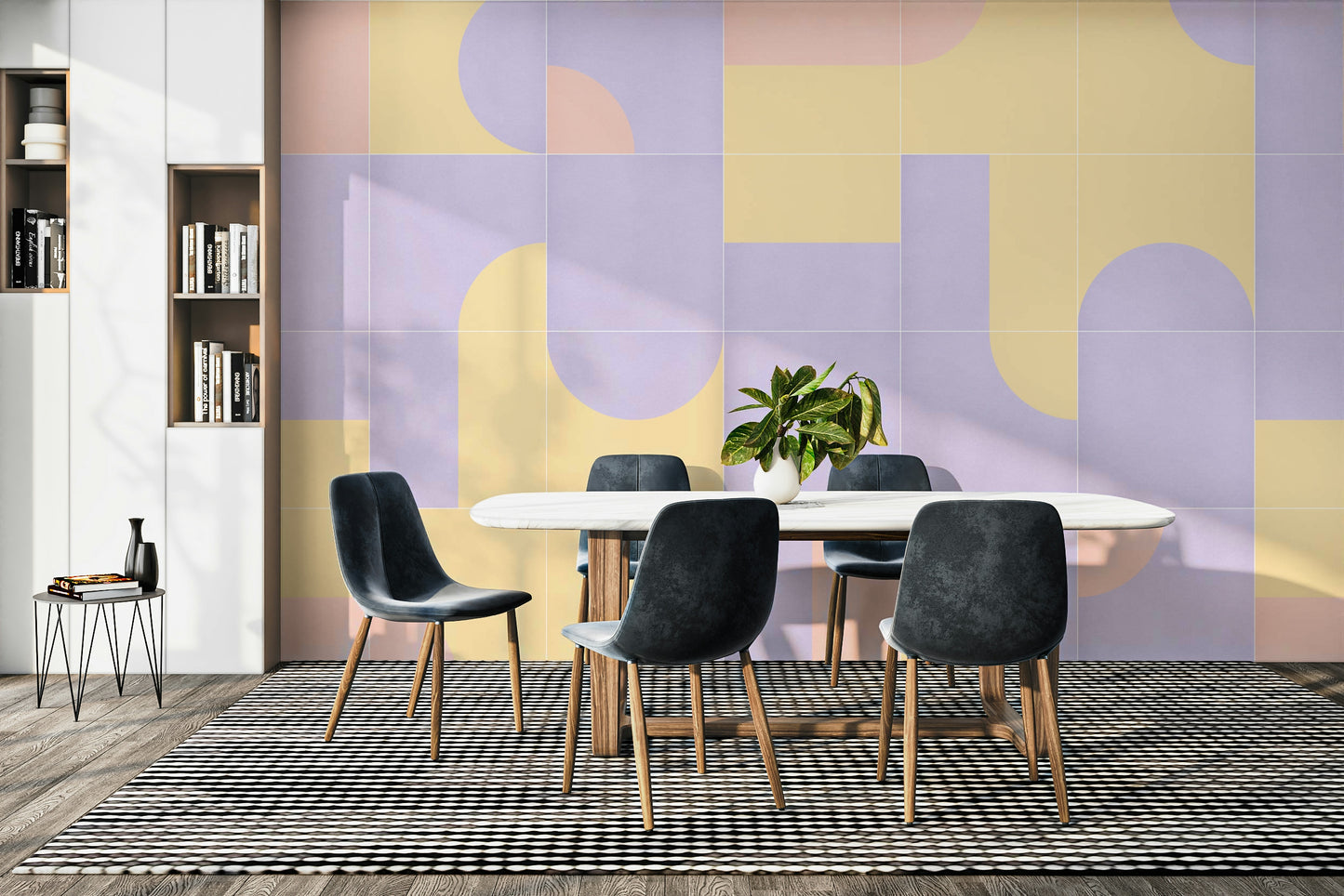Classic tile print mural wallpaper

