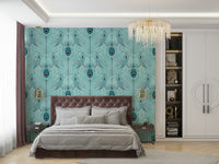 Elegant peacock pattern wall design

