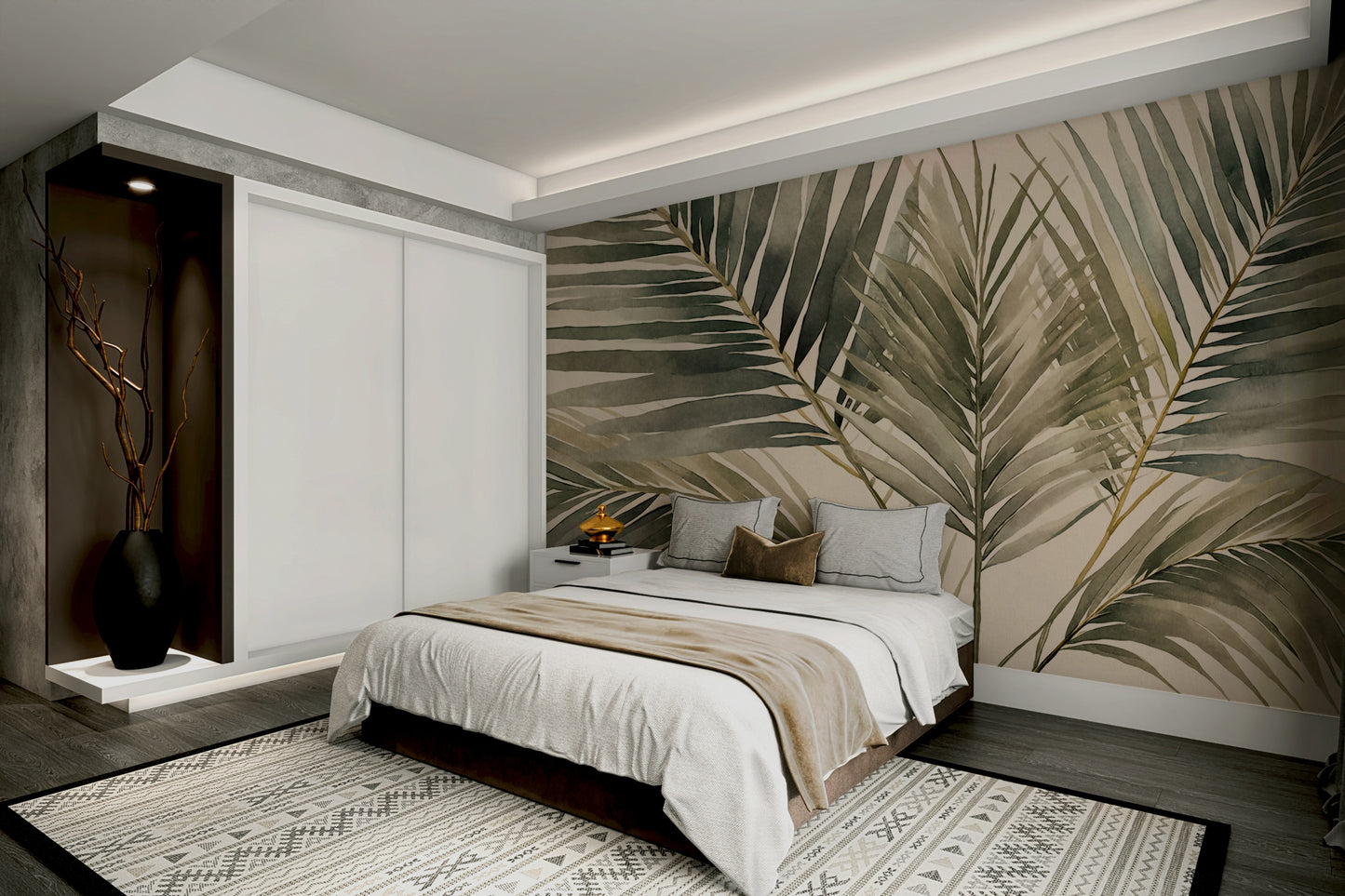 Nature-inspired wallpaper in rich green shades

