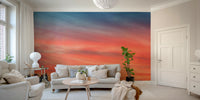Scenic wall mural with rolling fields

