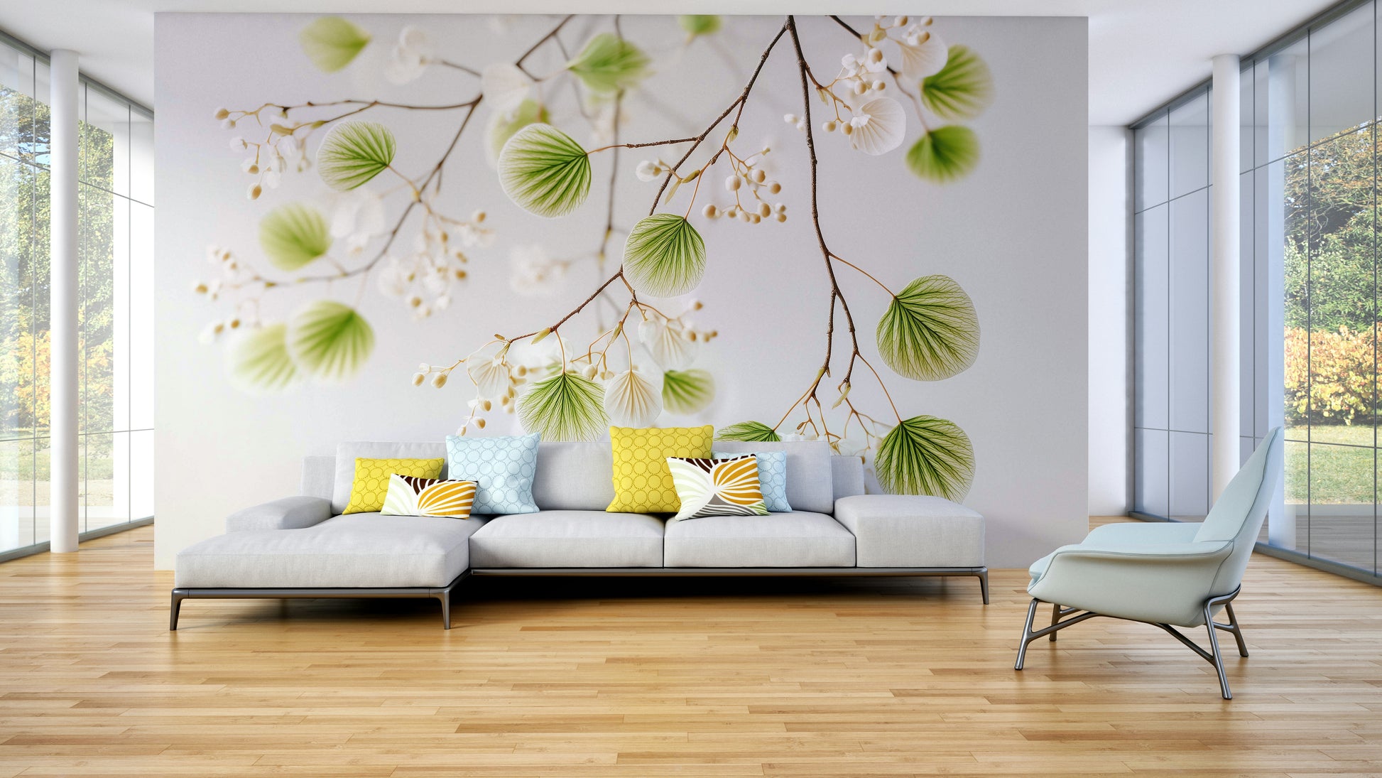 Serene Foliage Wall Mural


